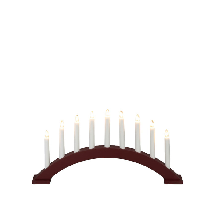 Adventsljusstake 9-armad Röd Konstsmide